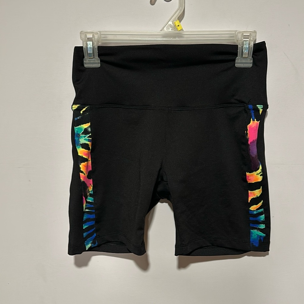 Pink active bike shorts.